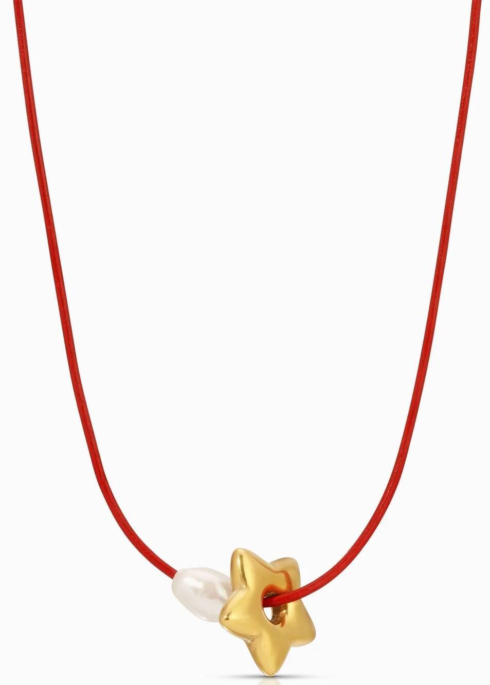 NEW KOZAKH women's lee star necklace in red/gold